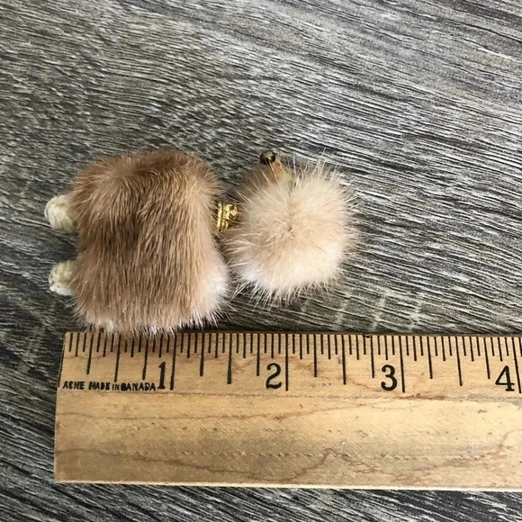 Vtg Handcrafted Fur Poodle Brooch - Picture 8 of 8